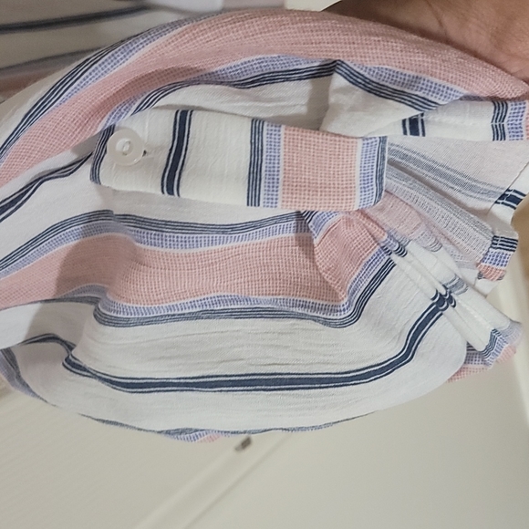 Blush half button up 3/4 sleeve top - Picture 2 of 3